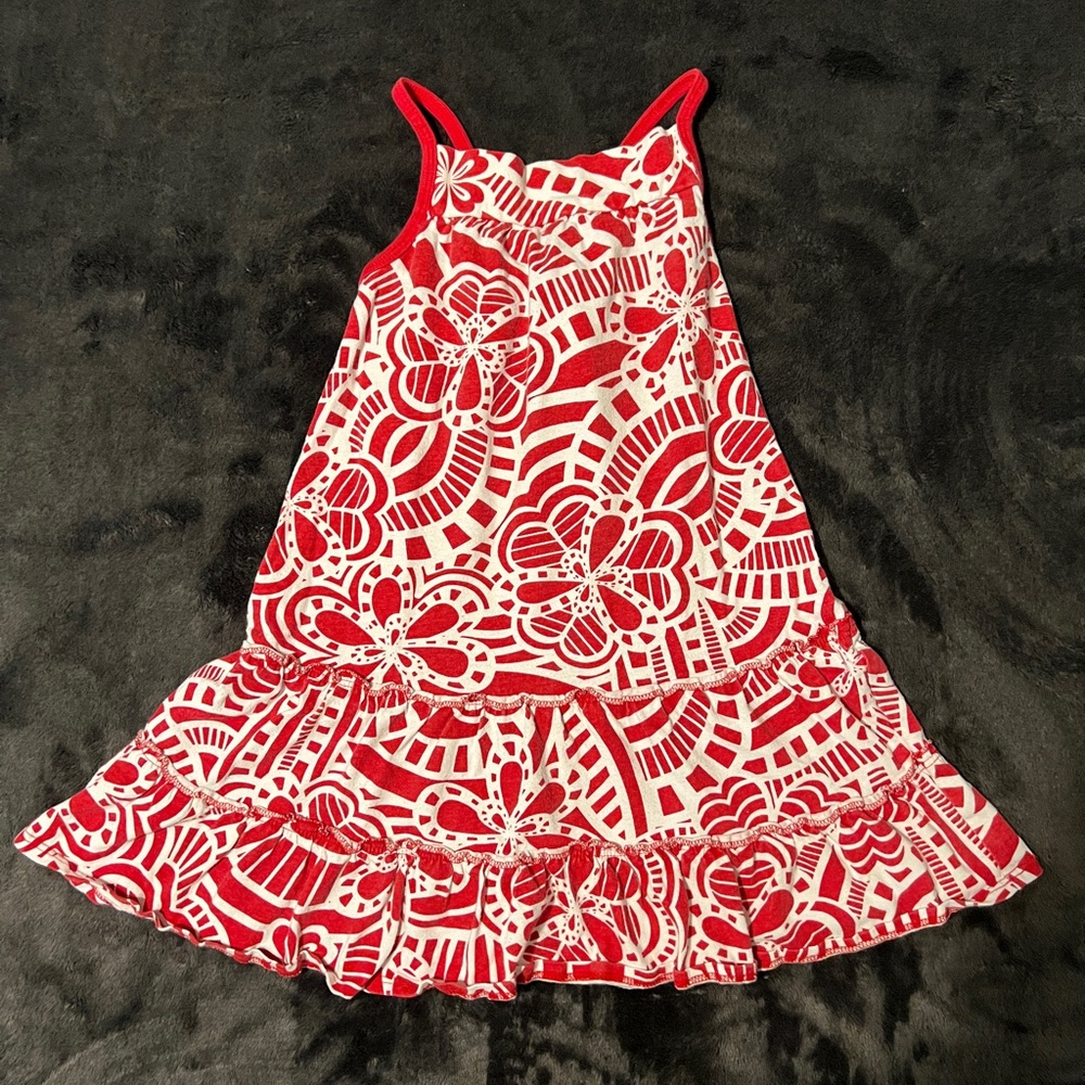 Old Navy Red & White Cross Back Dress